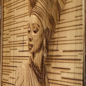 Engraved African Lady 17”x10”